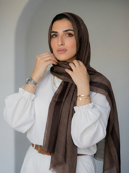 Cotton Stan Strip Brown Chocolate