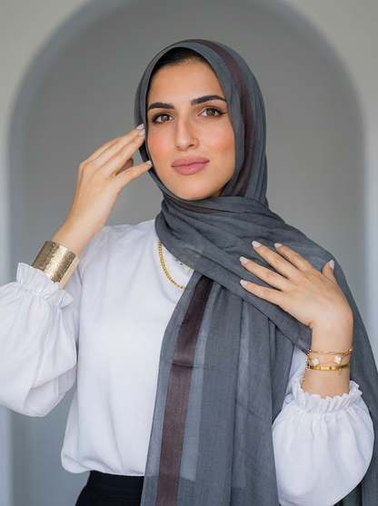 Cotton Stan Strip Blue Grey