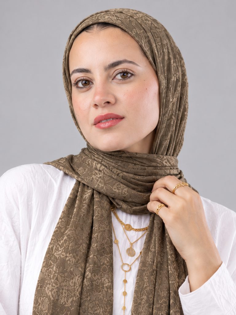 Soft Crinkle Scarf in Dark Beige #Color_Dark Beige