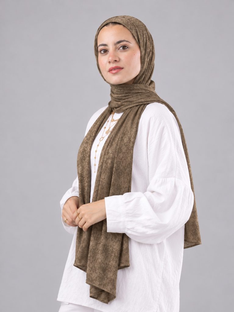 Soft Crinkle Scarf in Dark Beige #Color_Dark Beige