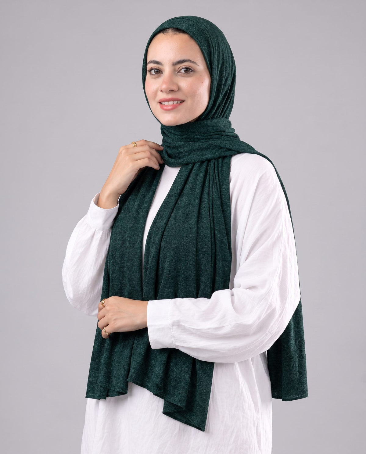 Soft Crinkle Scarf in Emerald Green #Color_Emerald Green
