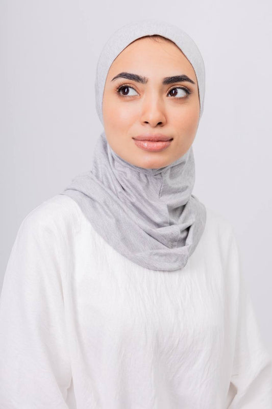 Ready Wrap One Piece Hijab in Grey #Color_Grey