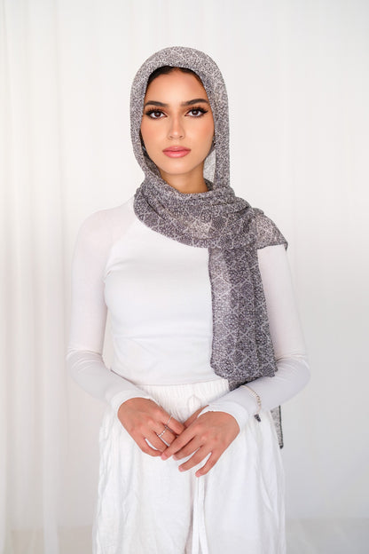 Printed Kashmiri Line Grid