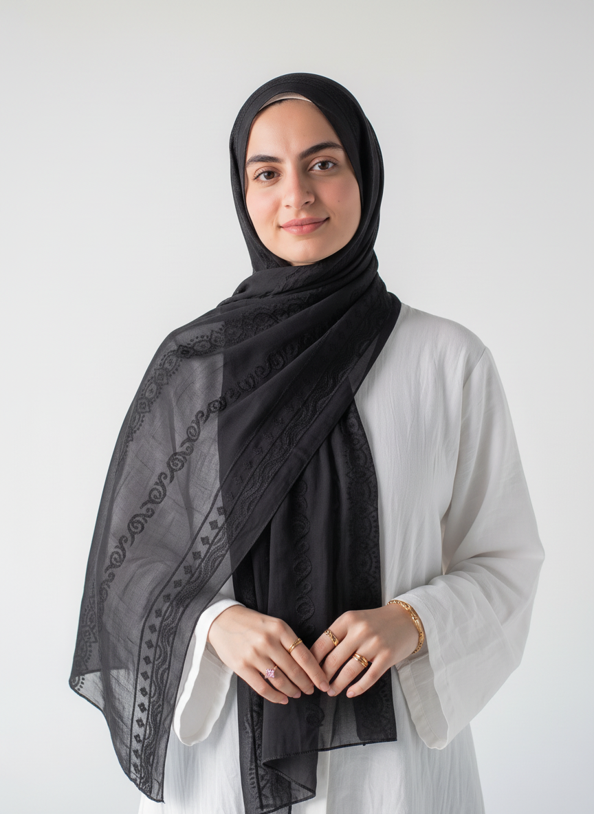 Midnight Lace Embroidered Linen