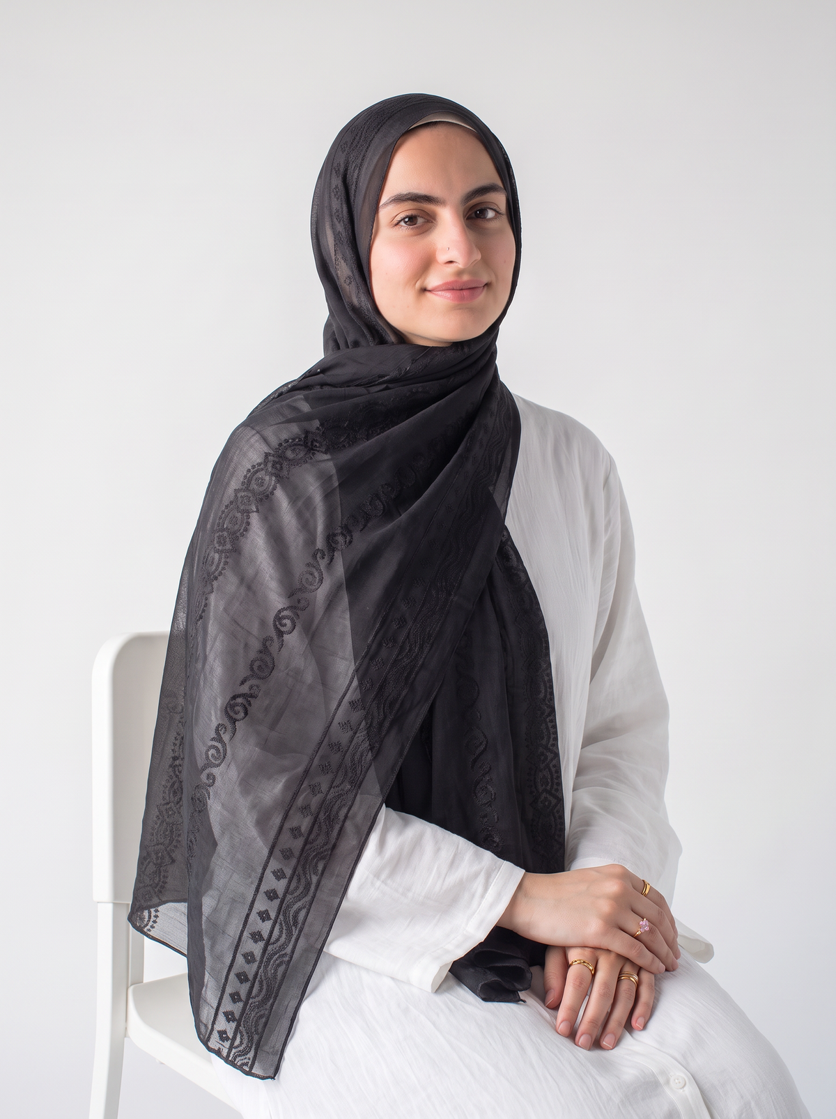 Midnight Lace Embroidered Linen