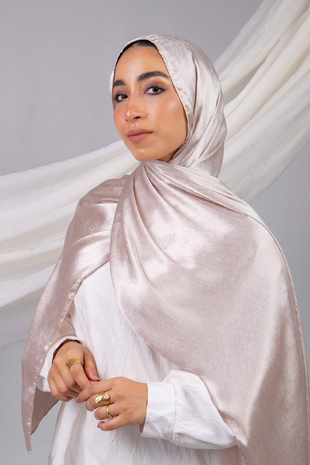 Moon Glow Crushed Satin Scarf in Light Kashmir #Color_Light Kashmir