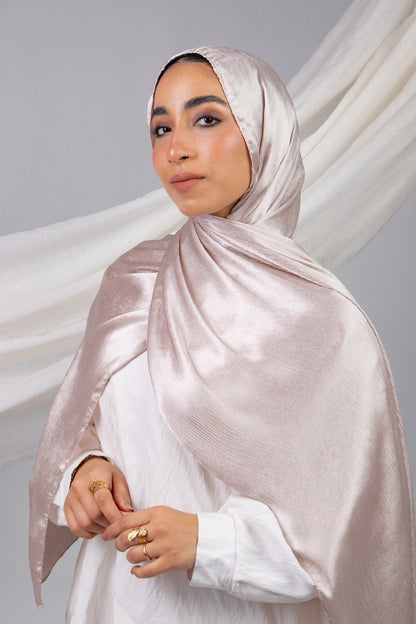 Moon Glow Crushed Satin Scarf in Light Kashmir #Color_Light Kashmir