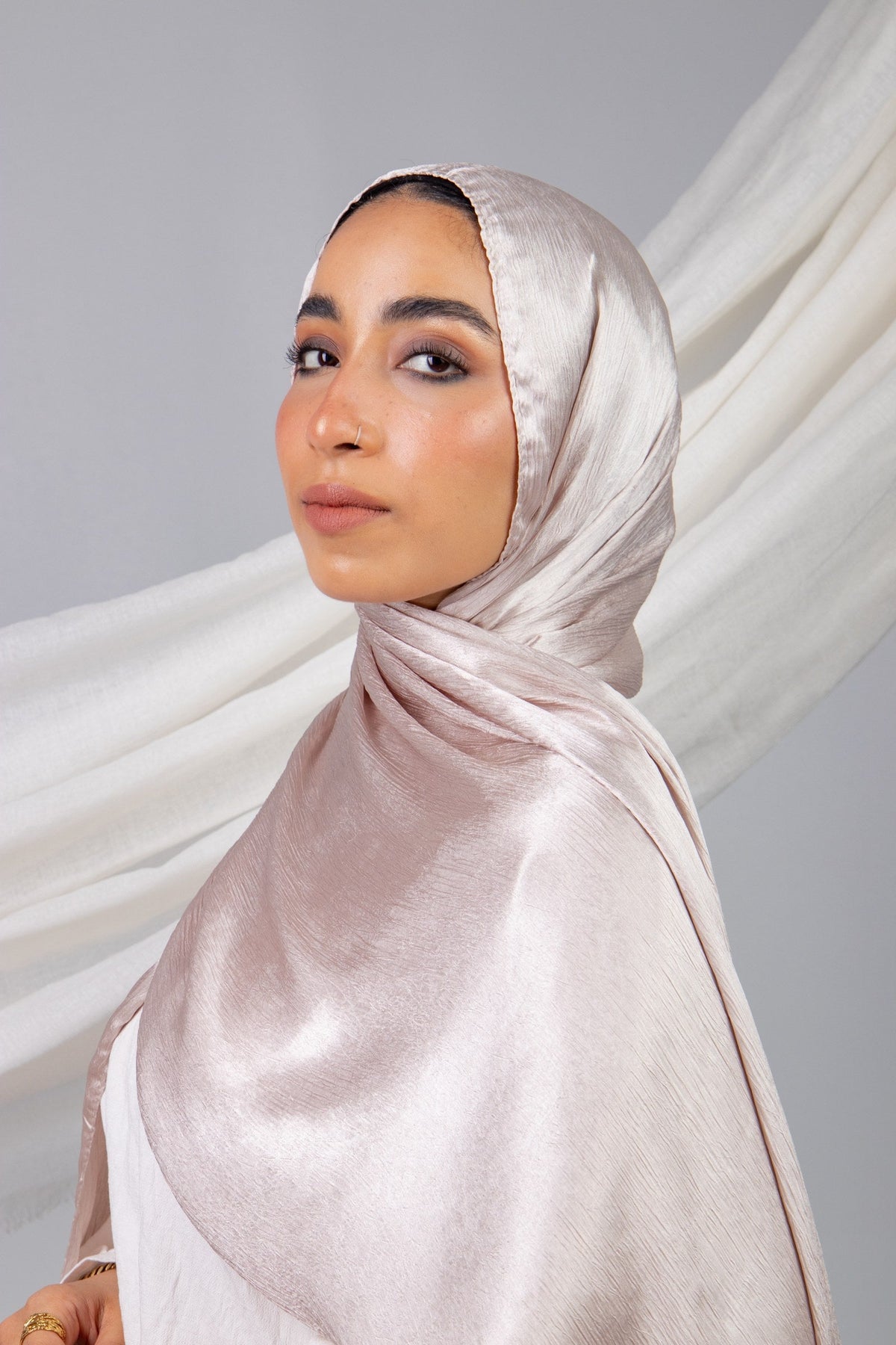 Moon Glow Crushed Satin Scarf in Light Kashmir #Color_Light Kashmir