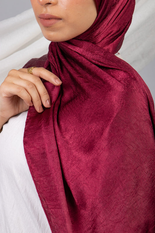 Moon Glow Crushed Satin Scarf in Nebeti #Color_Nebeti