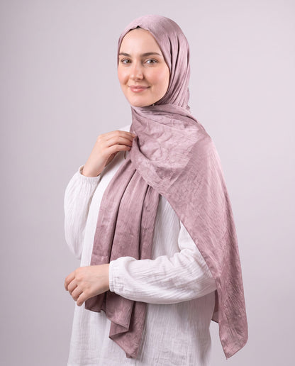 Moon Glow Crushed Satin Scarf in Mauve #Color_Mauve