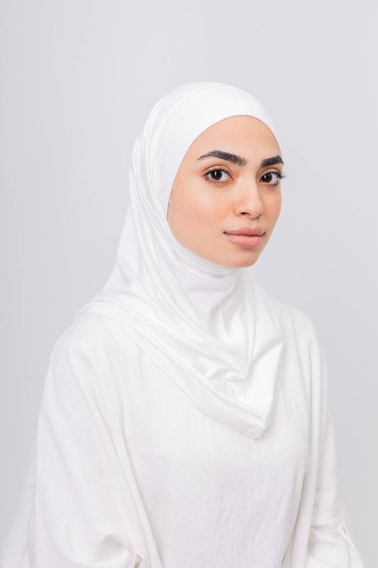 Ready Duo Two Piece Hijab in Off White #Color_Off White