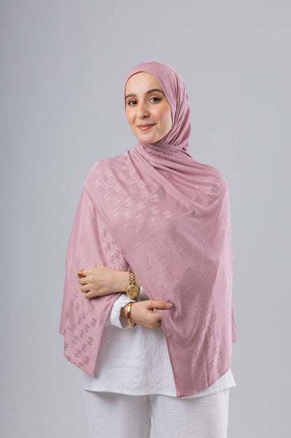 C Jacquard Kuwaiti Scarf in Pink #Color_Pink
