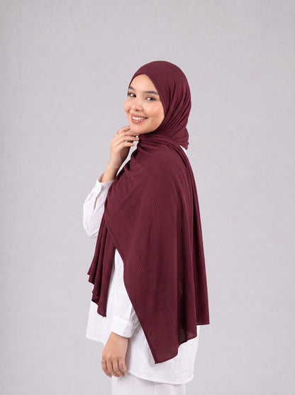 Cotton Stripe Border Kuwaiti Scarf in Red #Color_Red