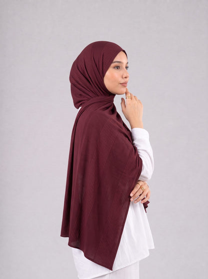 Cotton Stripe Border Kuwaiti Scarf in Red #Color_Red