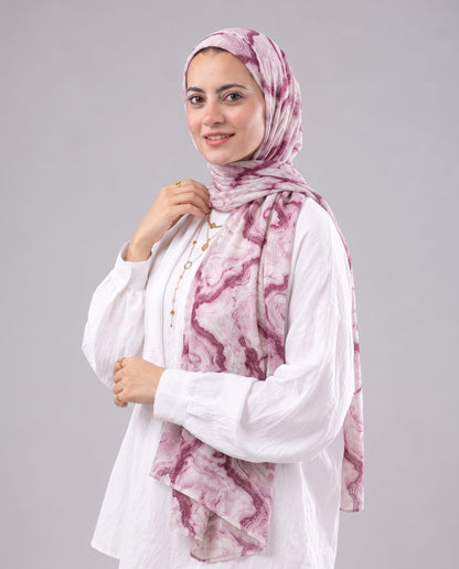Rose Marble Printed Cotton Scarf
