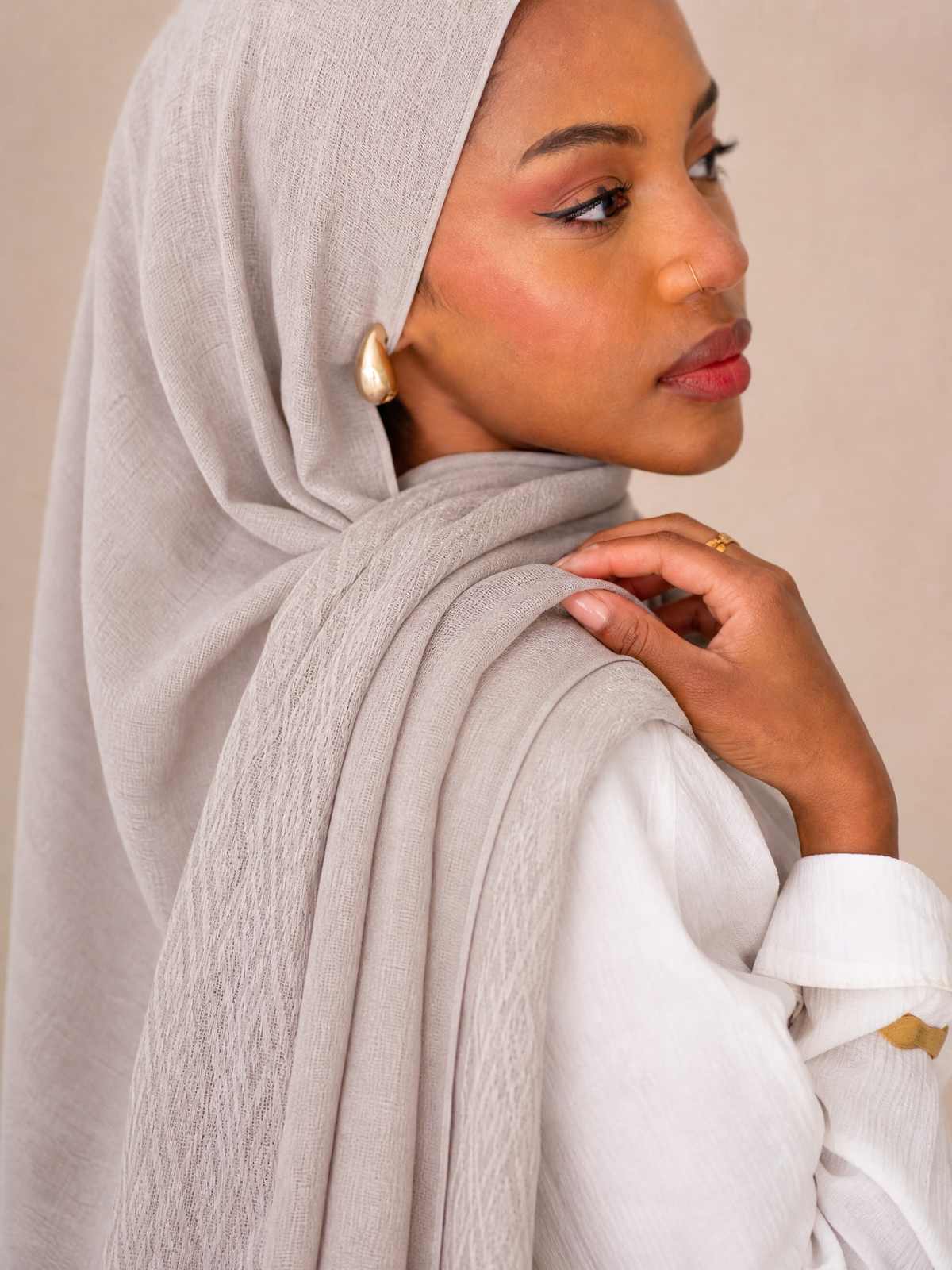 Samarkand Kuwaiti Scarf in Beige #Color_Beige