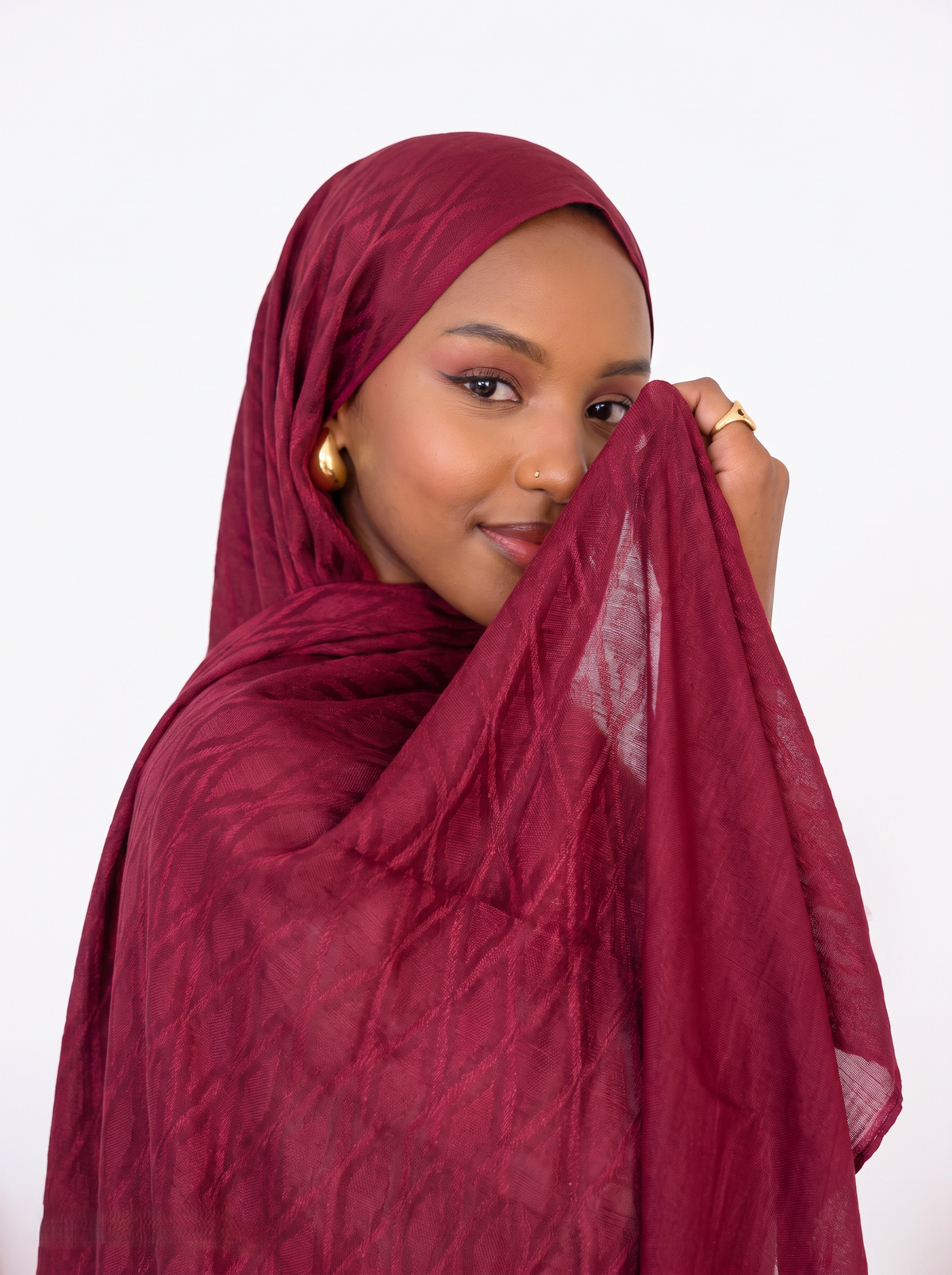 Samarkand Kuwaiti Scarf in Burgundy #Color_Burgundy