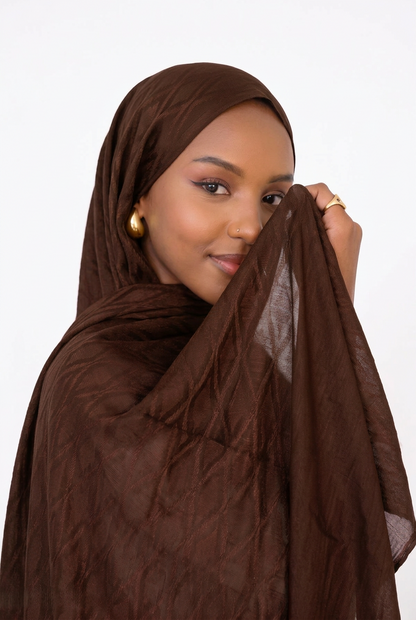 Samarkand Kuwaiti Scarf - Dark Cafe