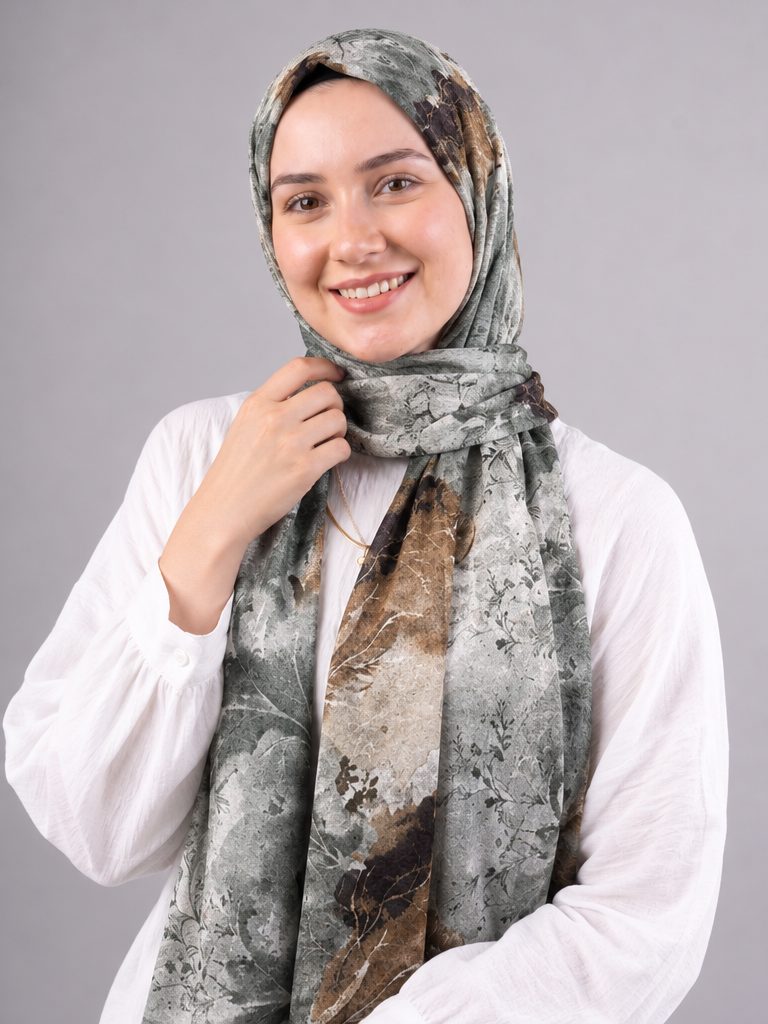 Vintage Bloom Printed Cotton Scarf