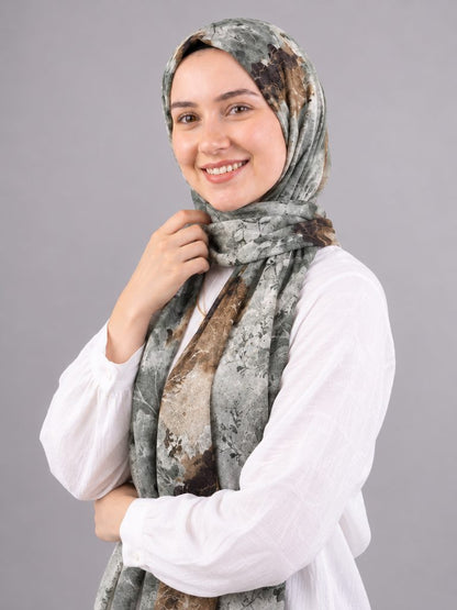 Vintage Bloom Printed Cotton Scarf
