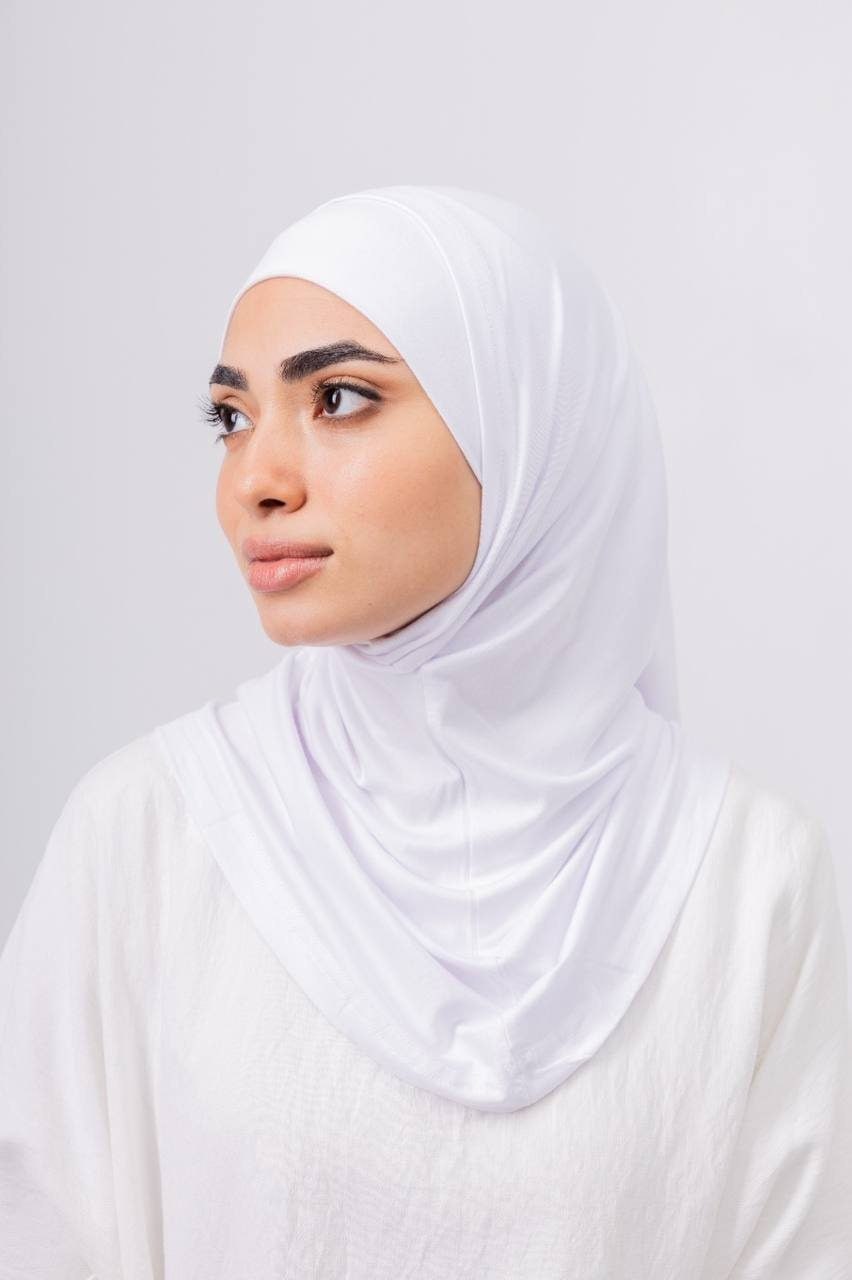 Ready Duo Two Piece Hijab in White #Color_White