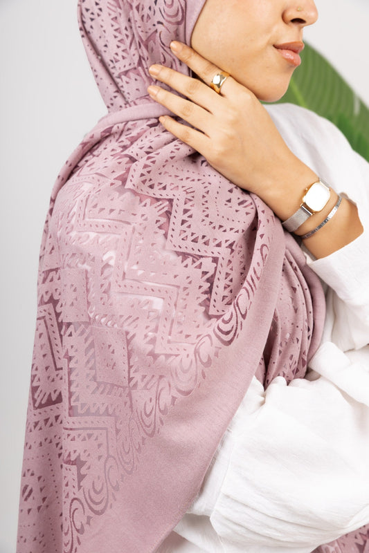 Atlas Devore Kuwaiti Scarf in Dusty Rose #Color_Dusty Rose