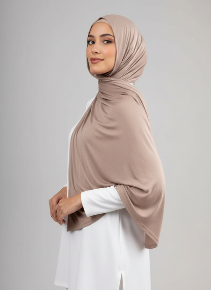Pure Jersey Kuwaiti Scarf in Beige #Color_Beige