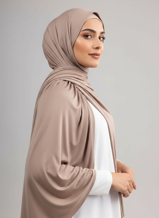 Pure Jersey Kuwaiti Scarf in Beige #Color_Beige