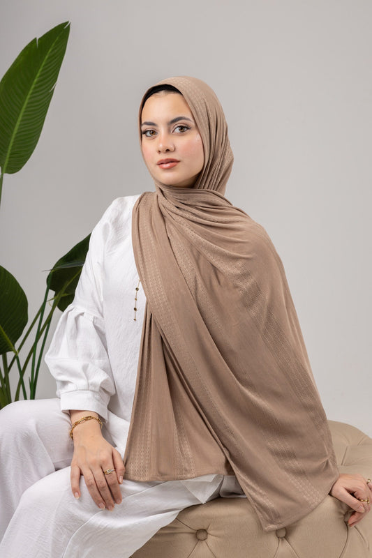 Diamond Stripe Kuwaiti Scarf in Beige #Color_Beige