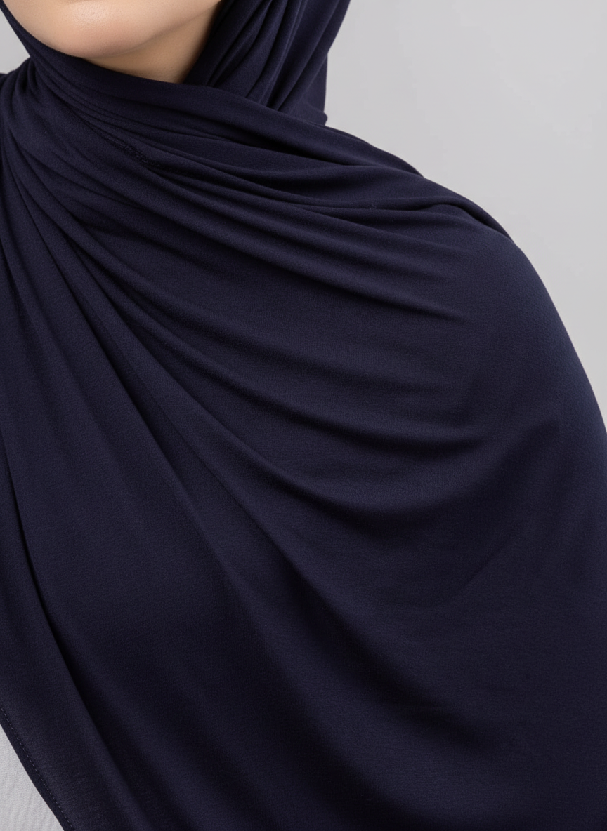 Pure Jersey Kuwaiti Scarf in Black #Color_Black