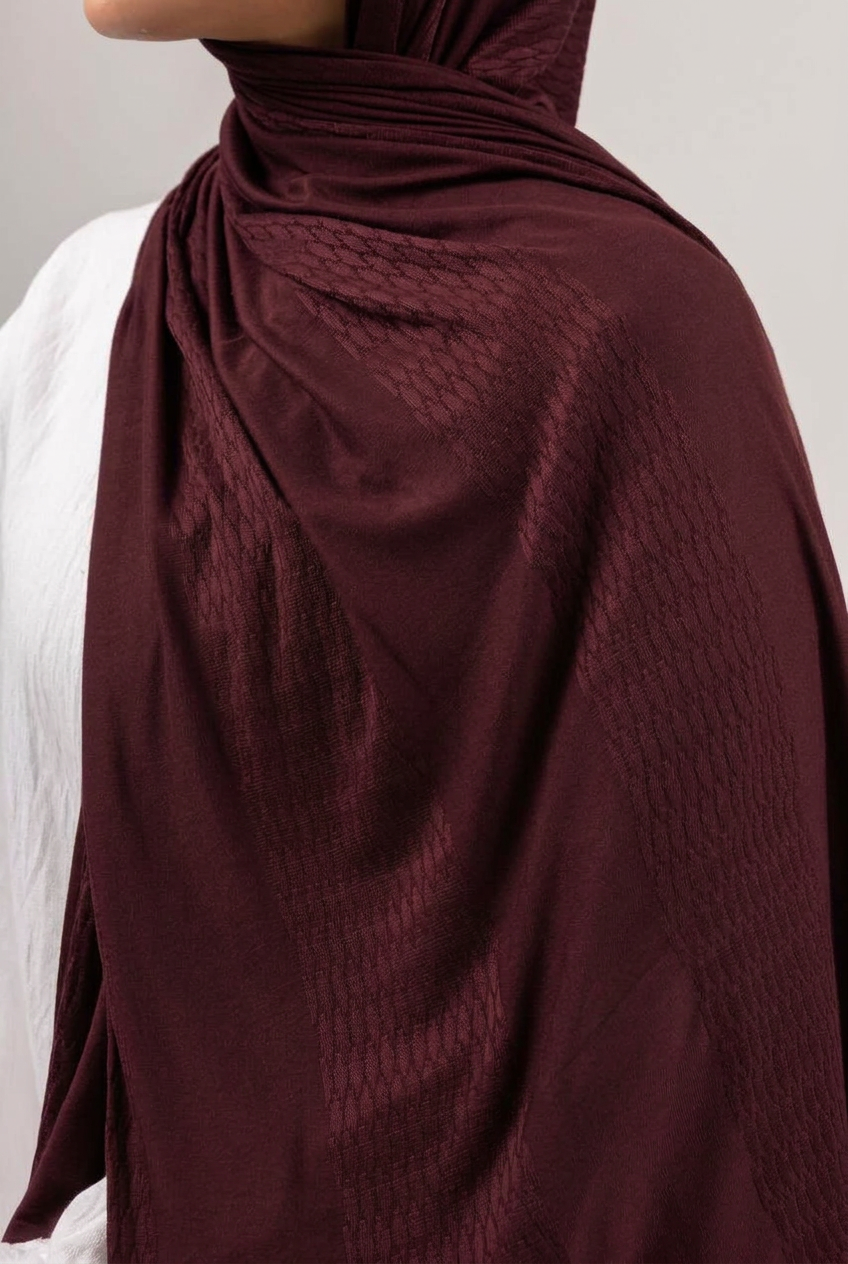 Desert Scale Kuwaiti Scarf - Burgundy