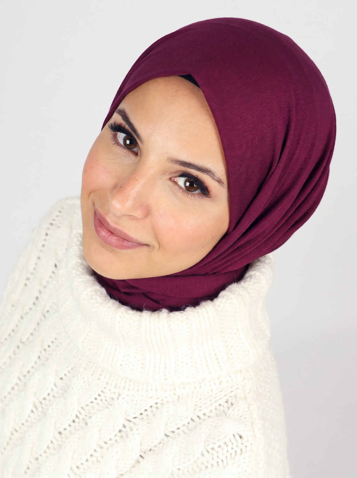 Ready Two Snap Hijab - Burgundy