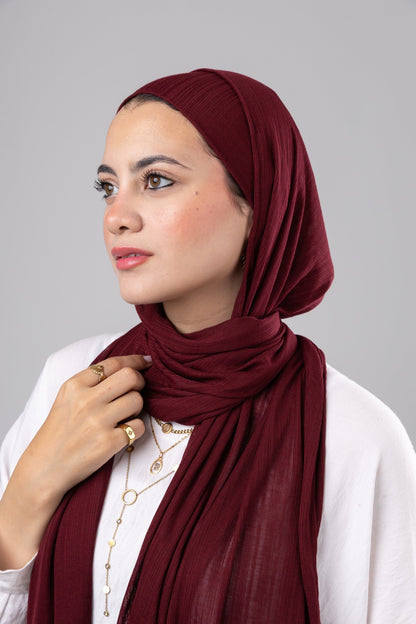 Lulua Scarf and Bandana Set in Burgundy #Color_Burgundy
