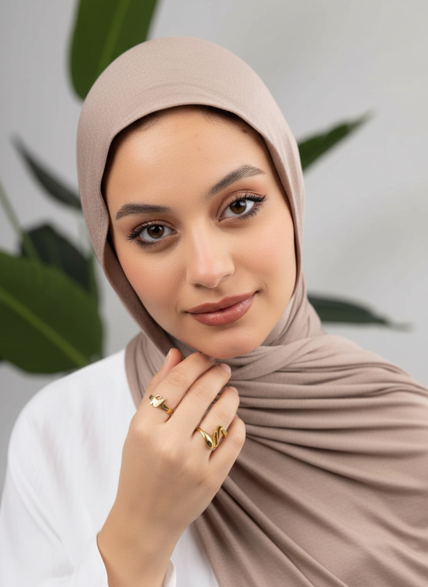 Pure Jersey Kuwaiti Scarf in Cafe #Color_Cafe