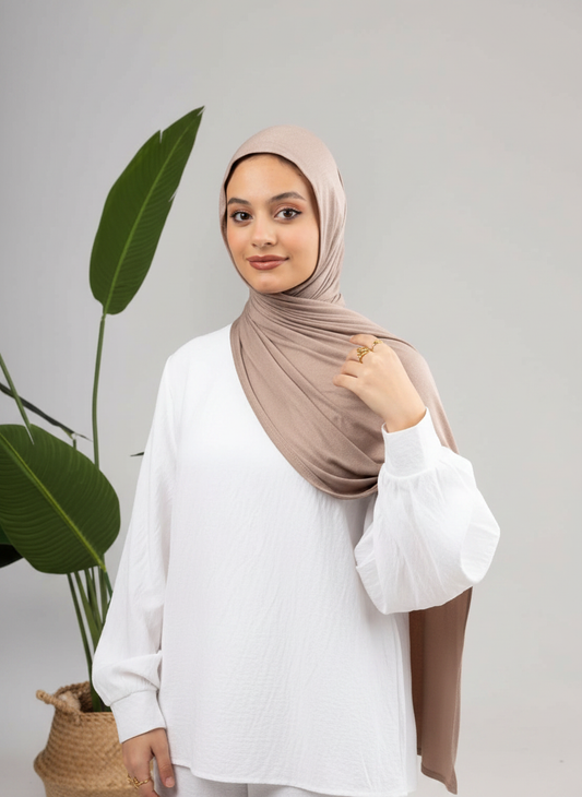 Pure Jersey Kuwaiti Scarf in Cafe #Color_Cafe