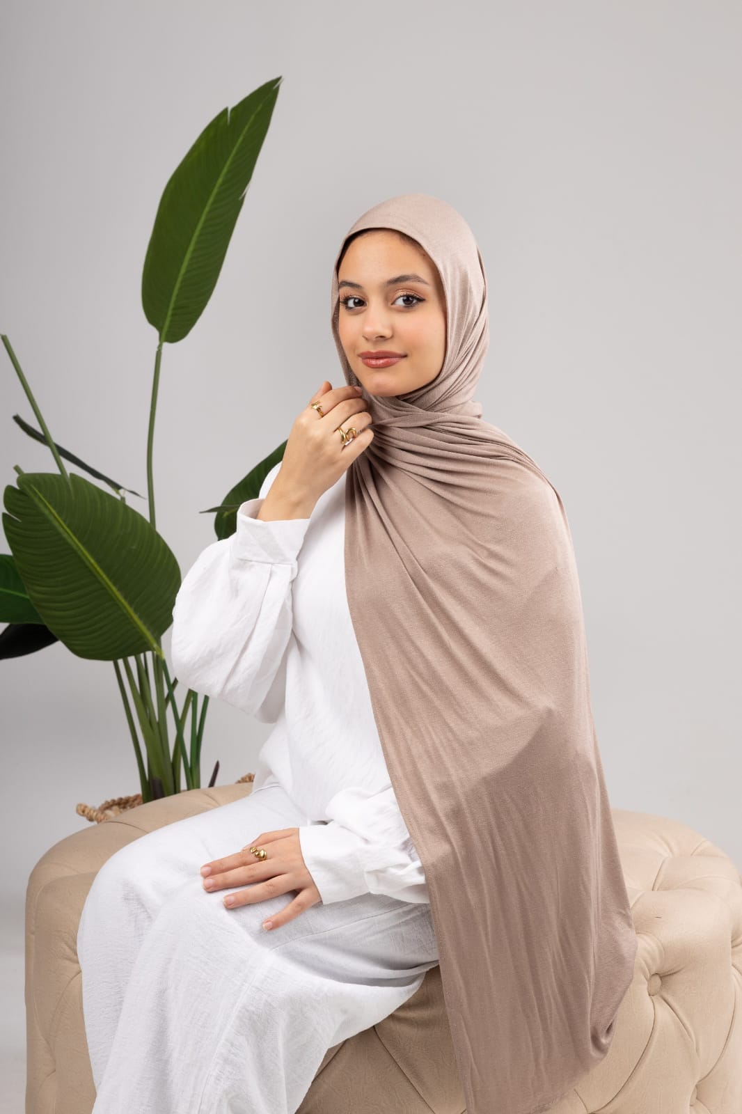 Pure Jersey Kuwaiti Scarf in Cafe #Color_Cafe
