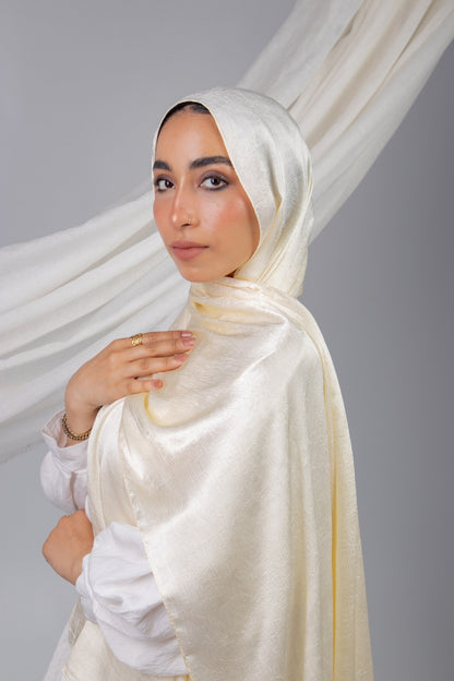 Moon Glow Crushed Satin Scarf in Sokary #Color_Sokary