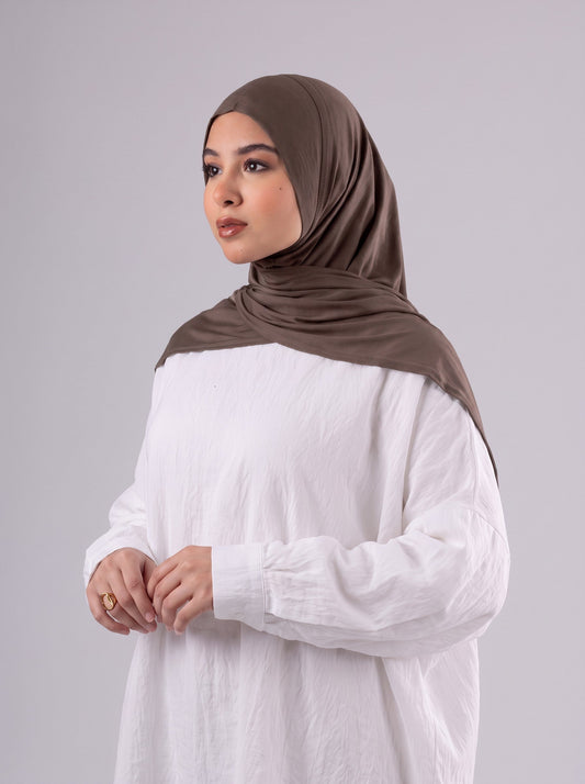 Quick Wrap Hijab in Brown #Color_Brown