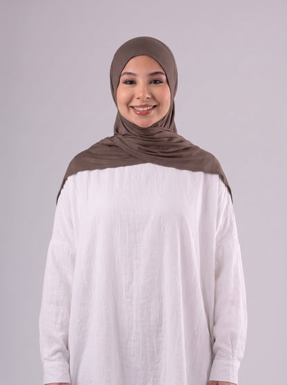 Quick Wrap Hijab in Brown #Color_Brown
