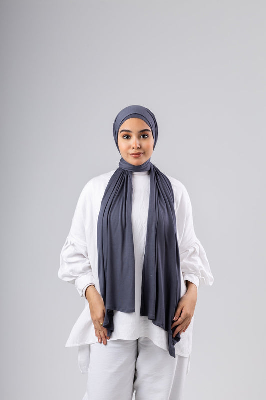 Jel Scarf and Bonnet Set in Dark Grey #Color_Dark Grey
