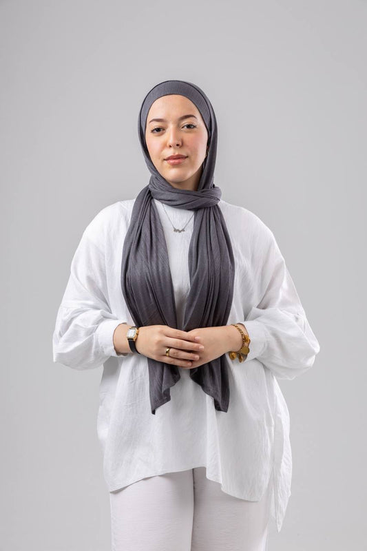 Lulua Scarf and Bandana Set in Dark Grey #Color_Dark Grey