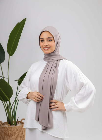 Pure Jersey Kuwaiti Scarf in Dark Grey #Color_Dark Grey