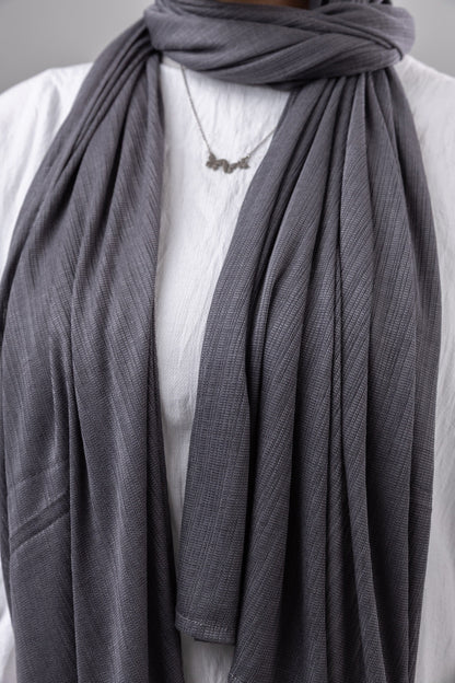 Lulua Scarf and Bandana Set in Dark Grey #Color_Dark Grey