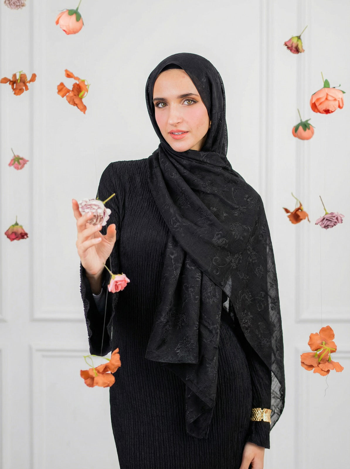 Cotton Floral Black