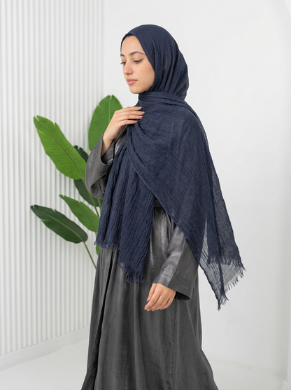 Elegant Thai Scarf Navy Blue