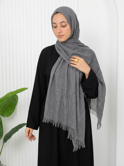 Elegant Thai Scarf Light Gray