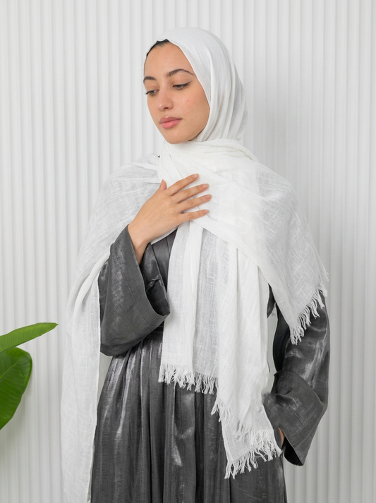 Elegant Thai Scarf White