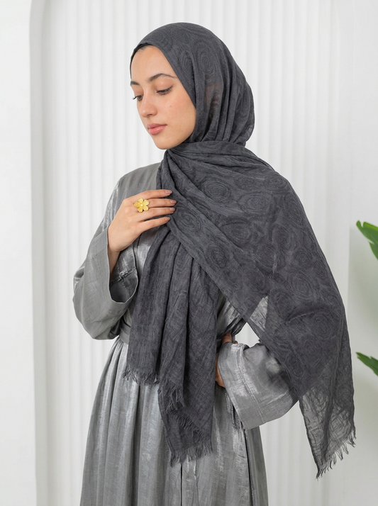 Elegant Thai Scarf Dark Gray
