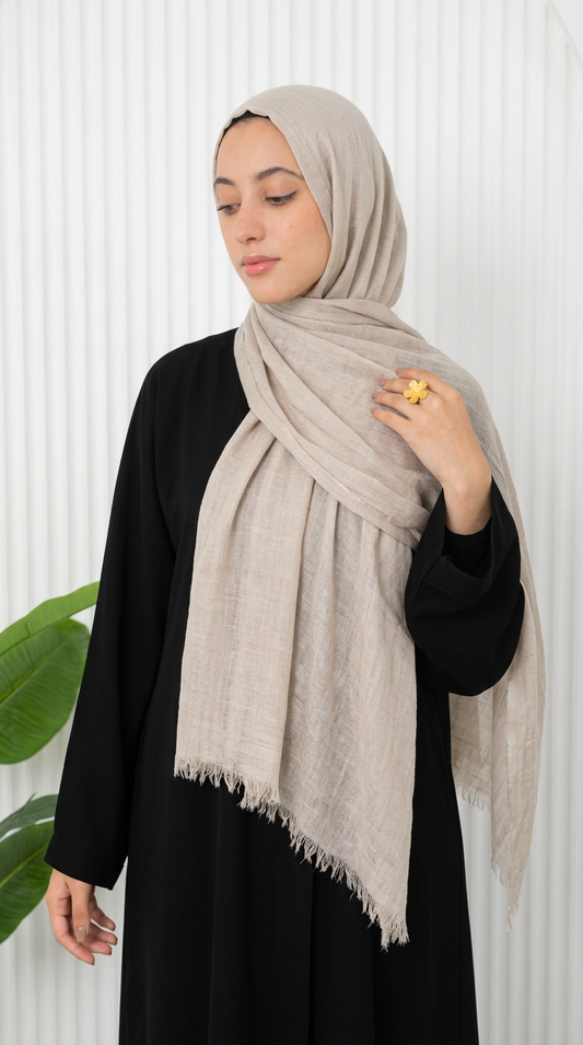 Elegant Thai Scarf Beige