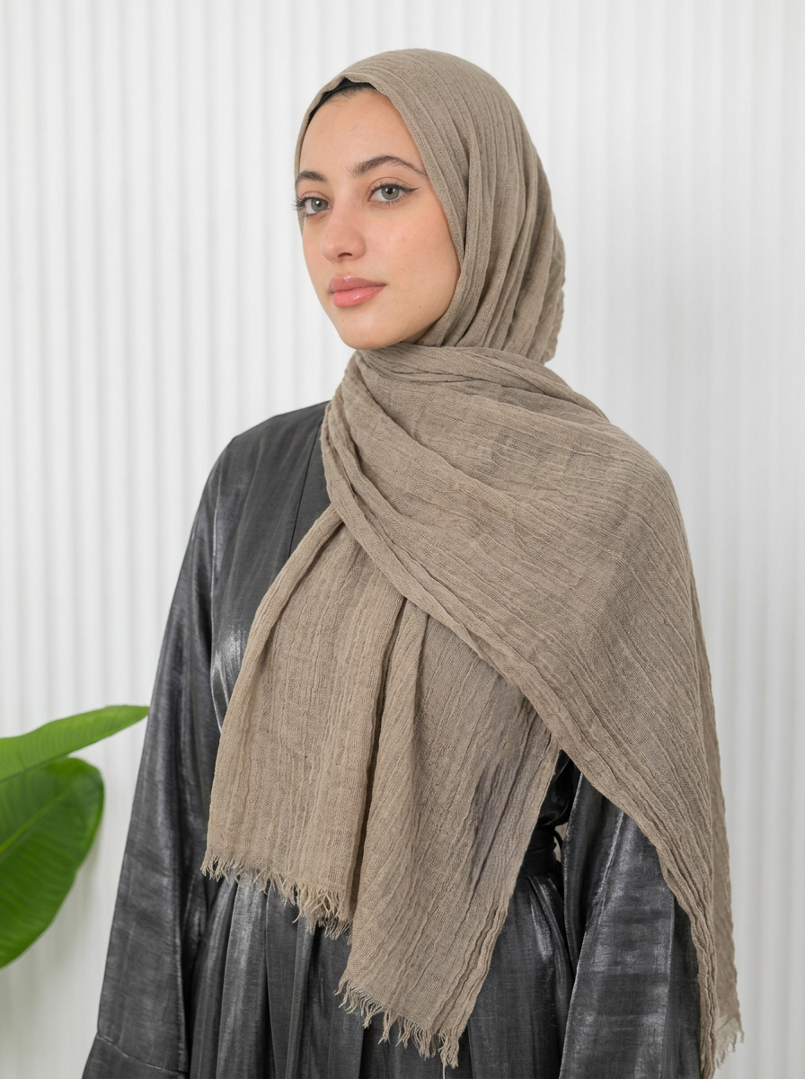 Elegant Thai Scarf Light Brown